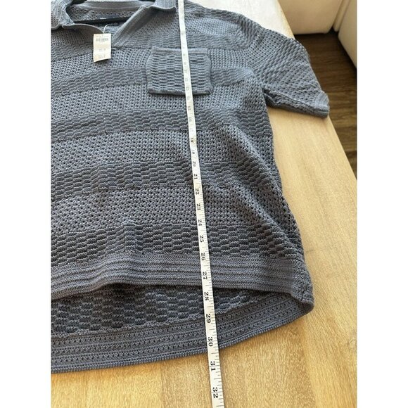 Abercrombie NWT Men's Short Sleeve Knit Polo in Blue Size XL - Picture 6 of 7